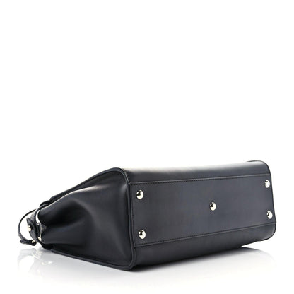Fendi Vitello Dolce Shiny Nappa Plexglass Granite Medium Peekaboo Iconic Satchel Black 4 of 13