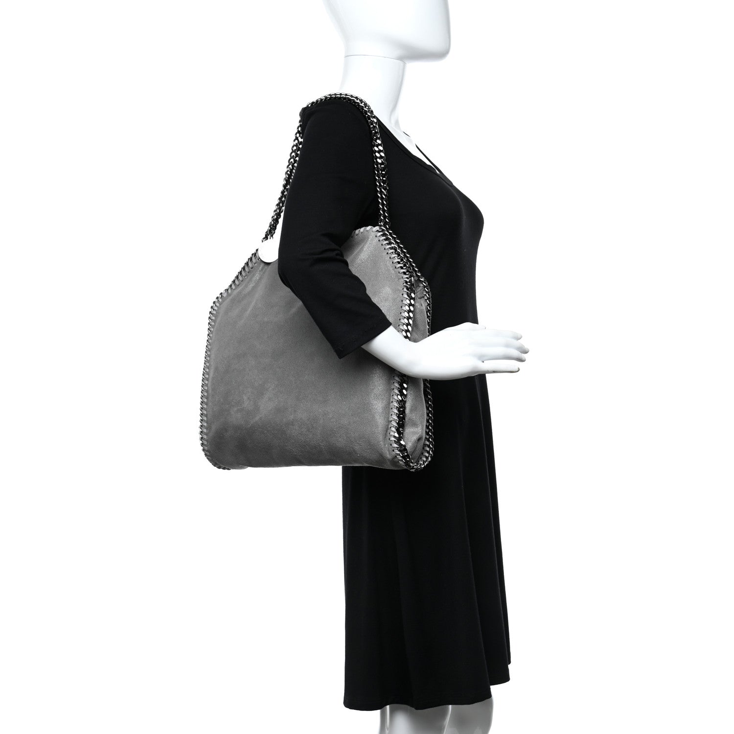Stella McCartney Shaggy Deer Falabella Fold Over Tote Grey 2 of 11