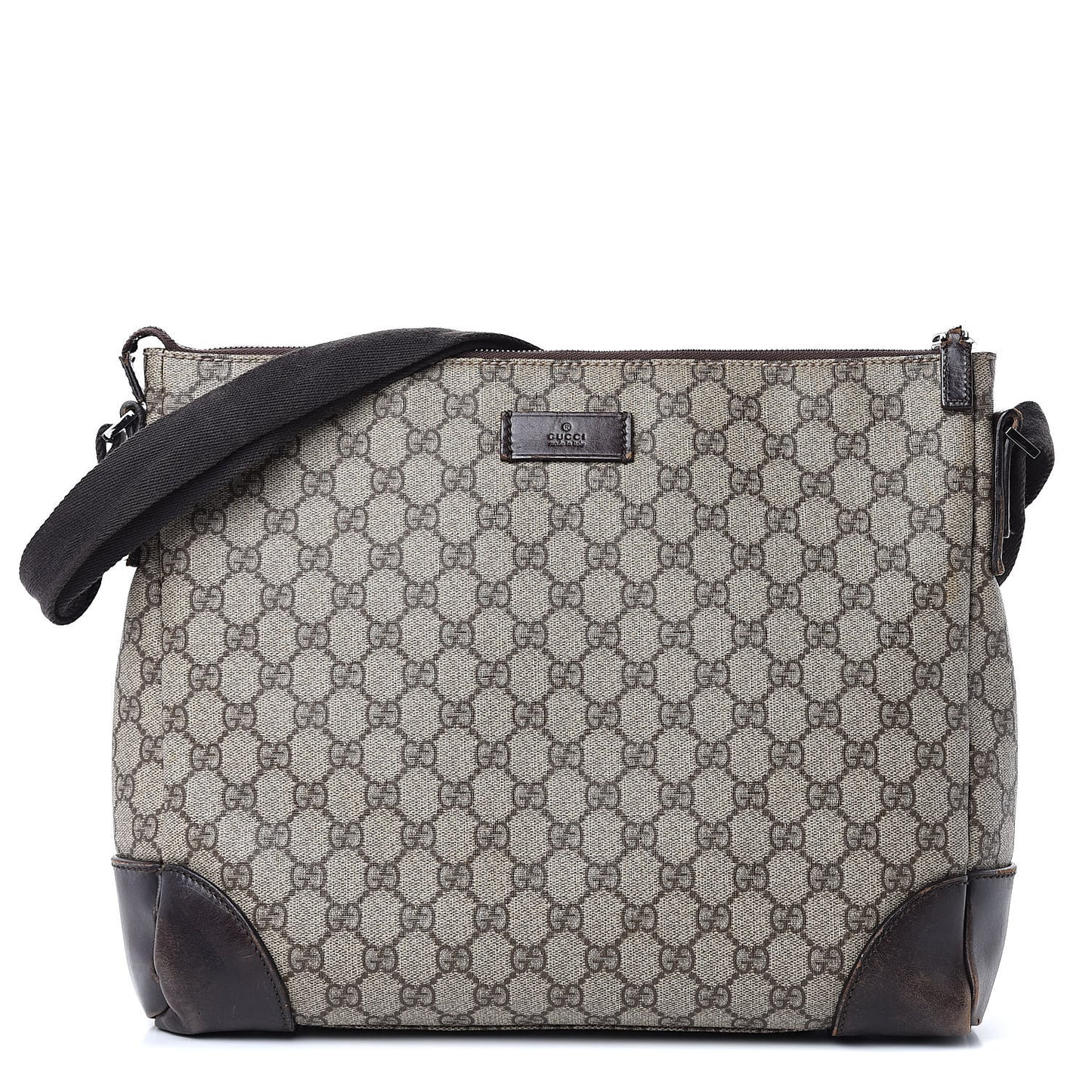 Denim Monogram Flat Messenger Bag Black