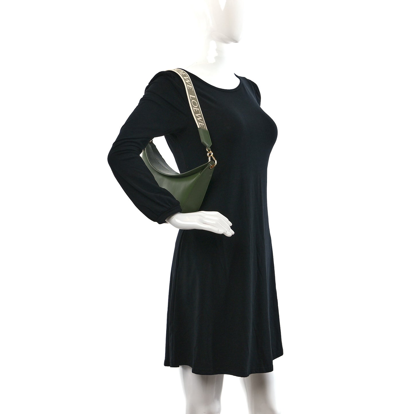 Satin Calfskin Jacquard Small Luna Bag Avocado Green