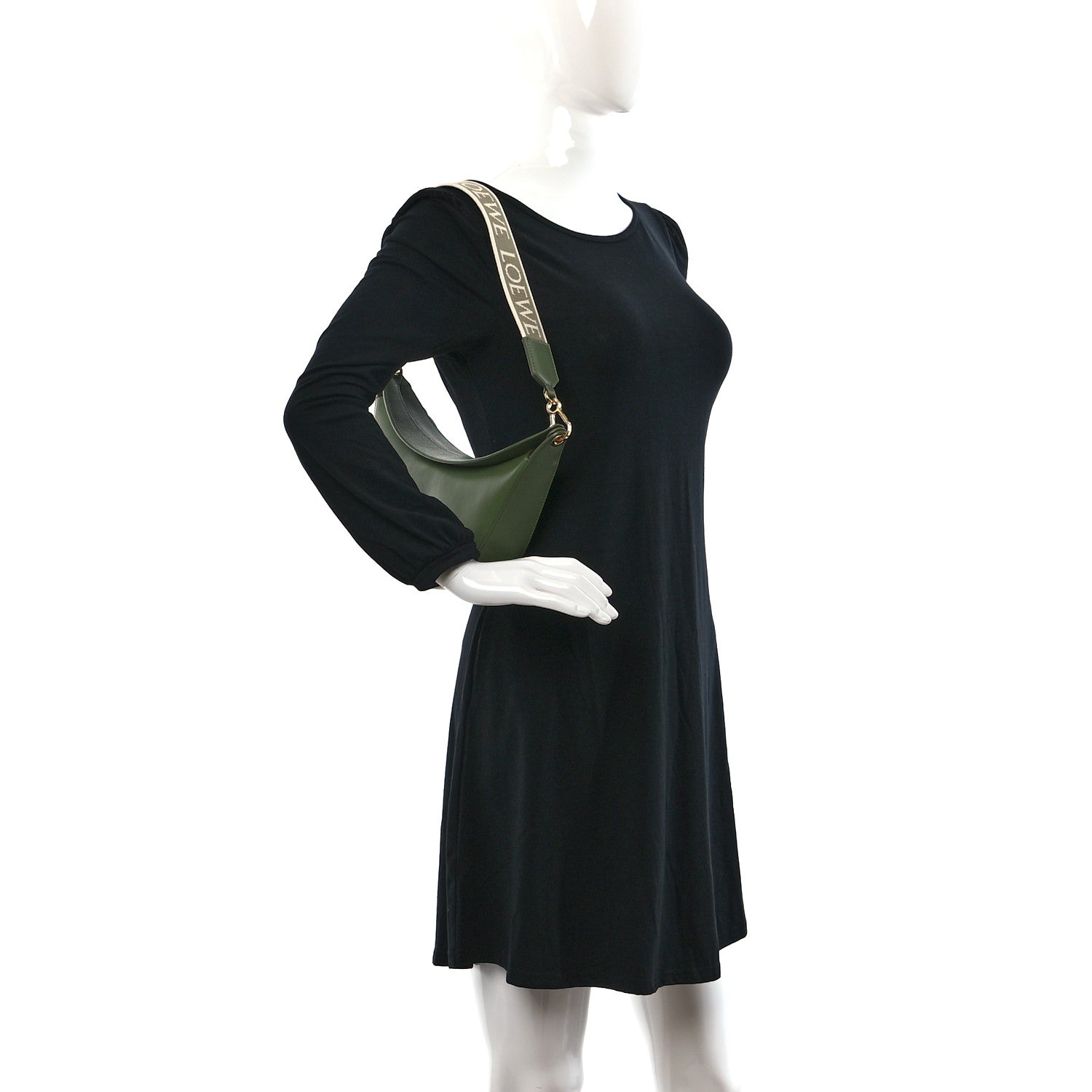 Loewe Satin Calfskin Jacquard Small Luna Bag Avocado Green 2 of 9