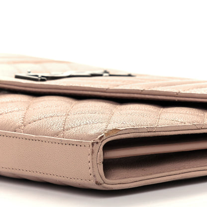 Saint Laurent Sheepskin Tri-Quilt Monogram Envelope Chain Wallet Dark Beige 10 of 10