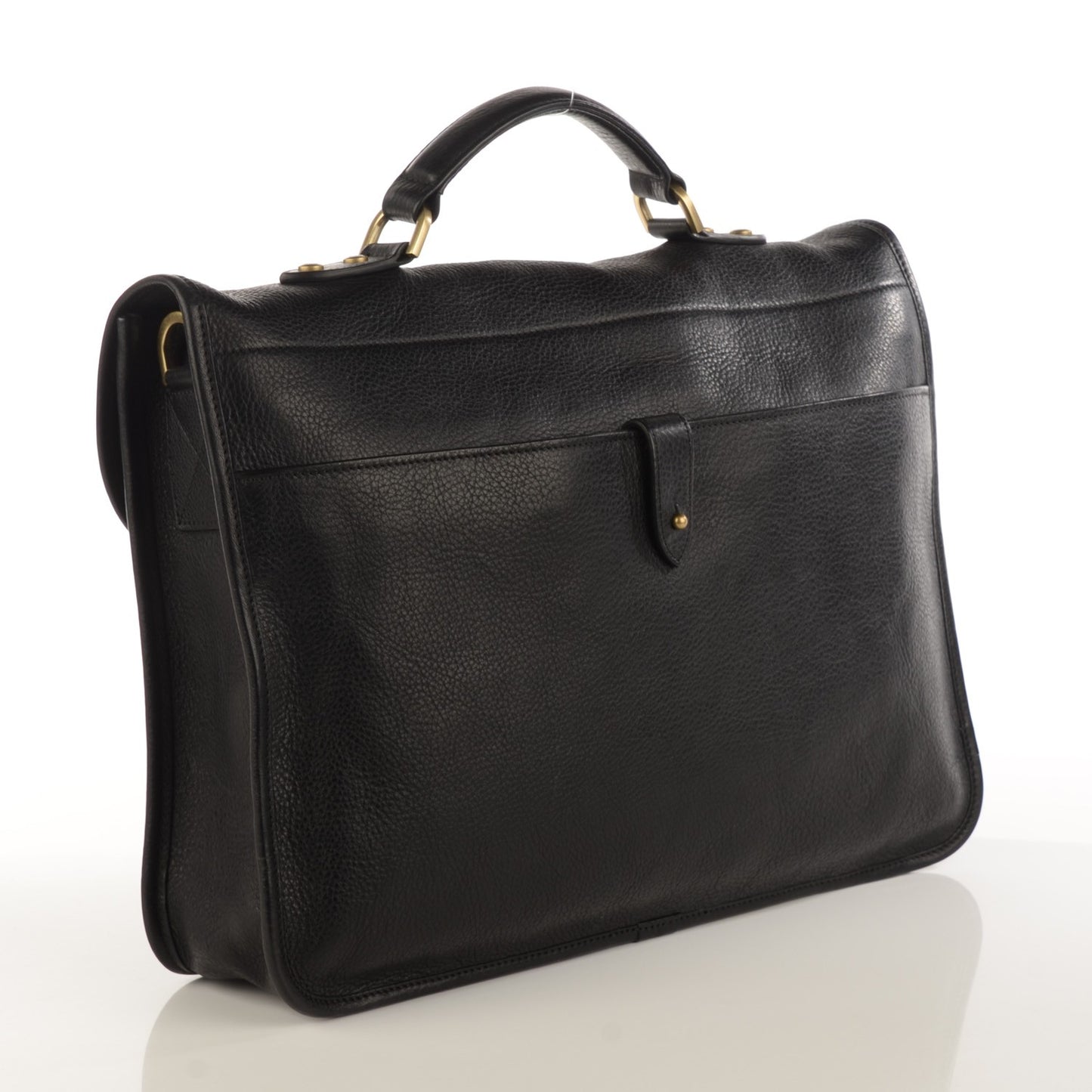 Natural Calfskin Elkington Briefcase Black