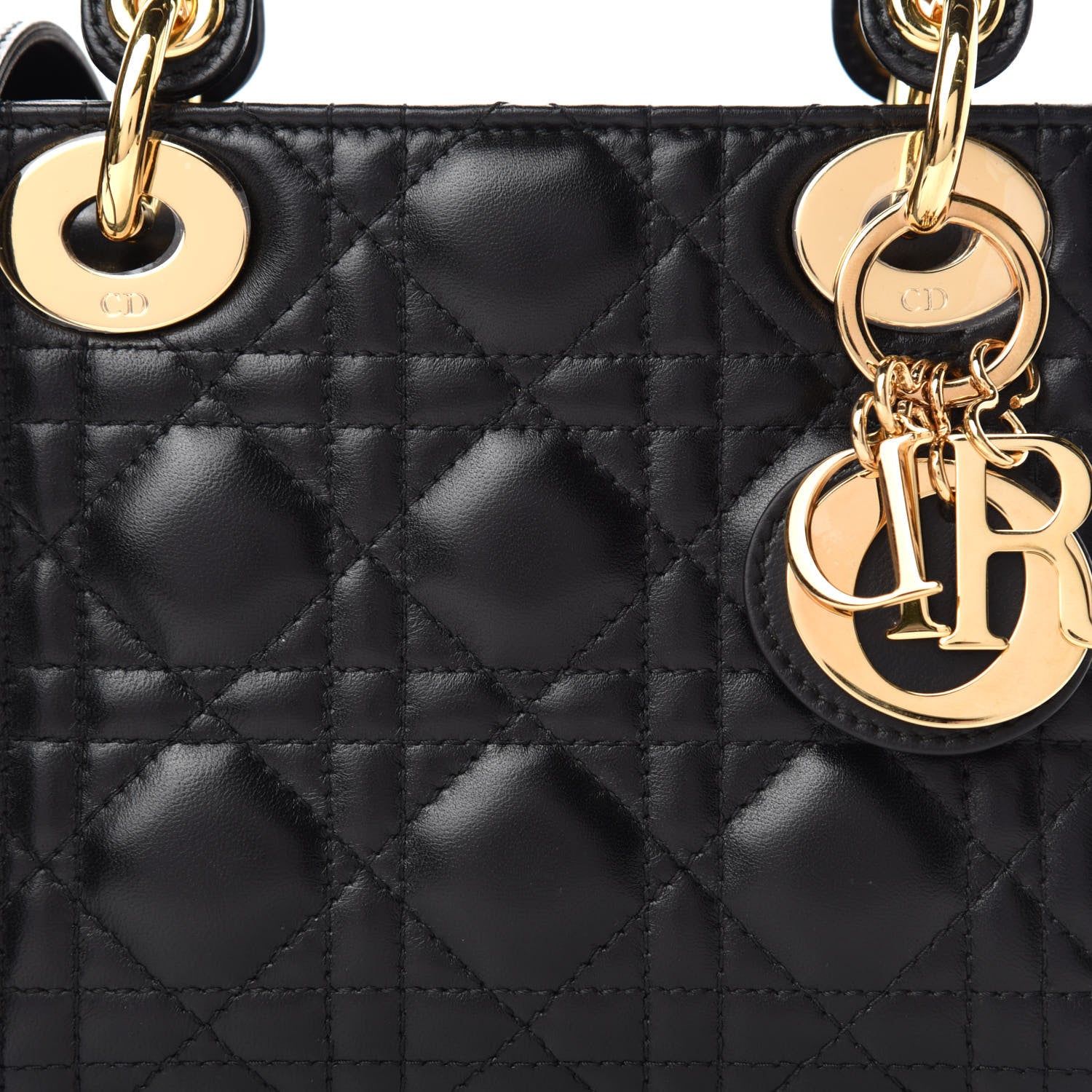 Christian Dior Lambskin Cannage Mini Lady Dior Black 16 of 21