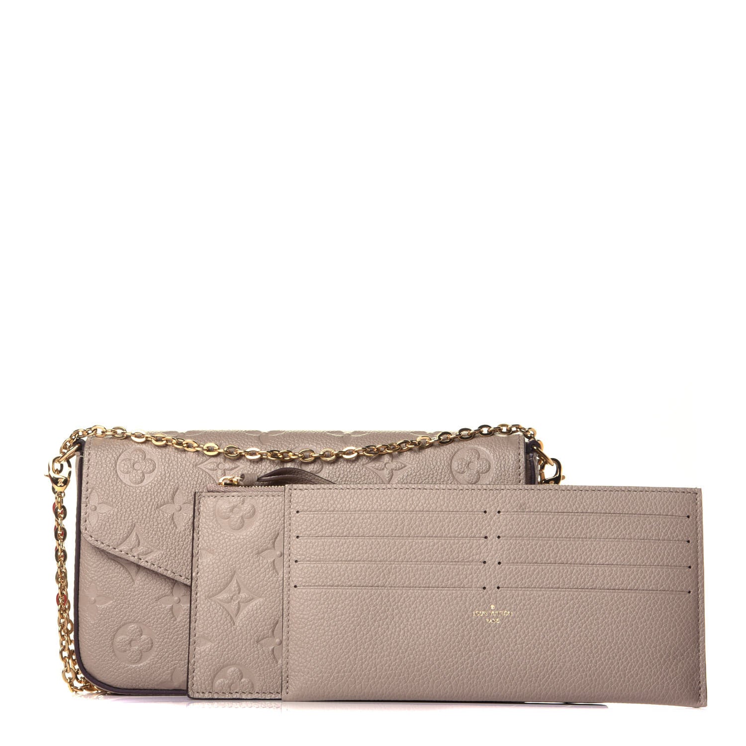 Louis Vuitton Empreinte Pochette Felicie Chain Wallet Tourterelle 2 of 10