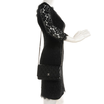 Chanel Lambskin Quilted Wallet on Chain WOC Black 2 of 8
