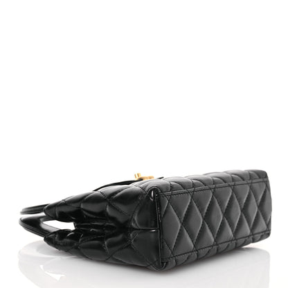 Chanel Shiny Aged Calfskin Quilted Nano Kelly Shopper Black 4 of 12