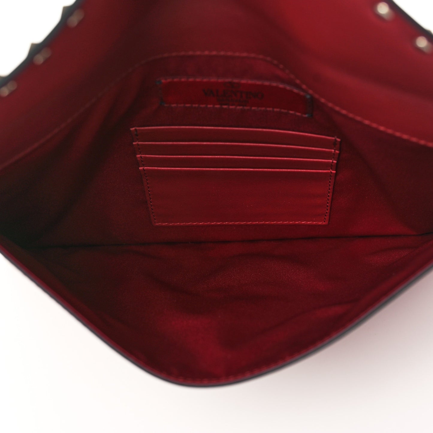 Vitello Large Rockstud Envelope Clutch Rubino