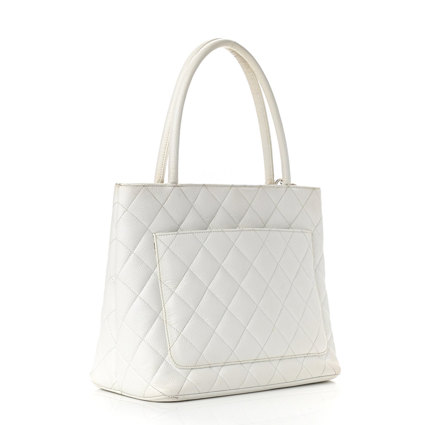 Caviar Quilted Medallion Tote White