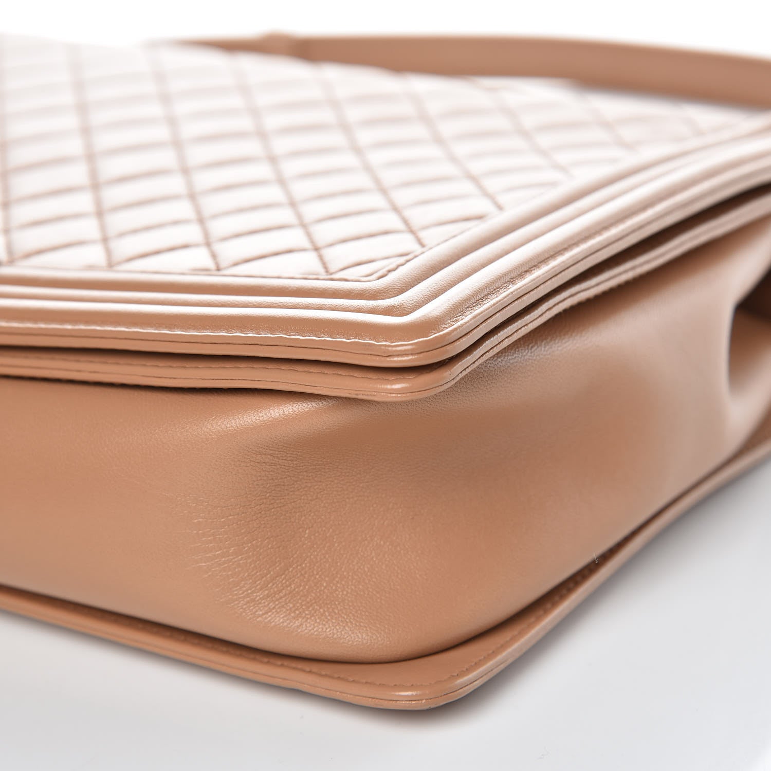 Chanel Lambskin Quilted Large Boy Flap Dark Beige 10 of 11