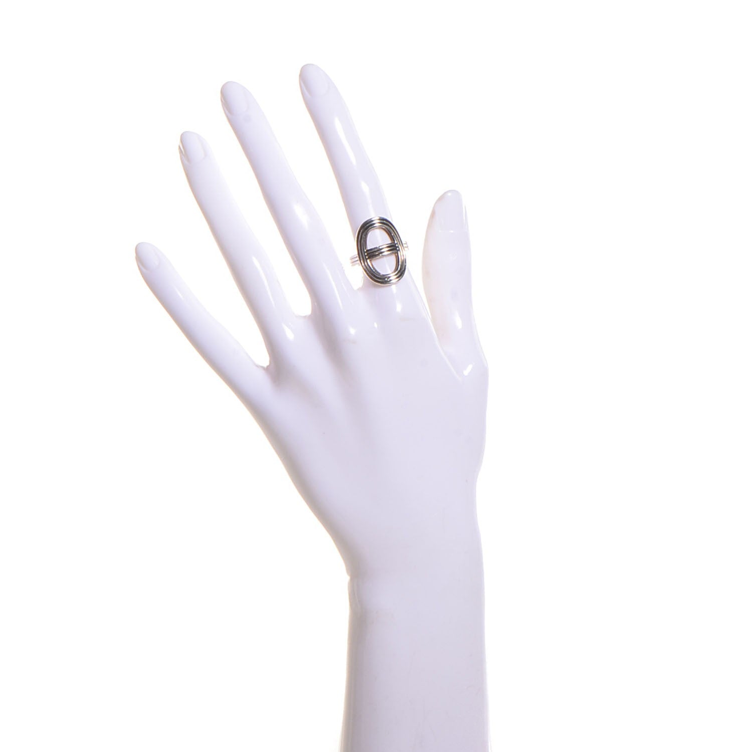 Hermes Sterling Silver Vertical Chaine d'Ancre 24 Ring 50 5.25 2 of 7