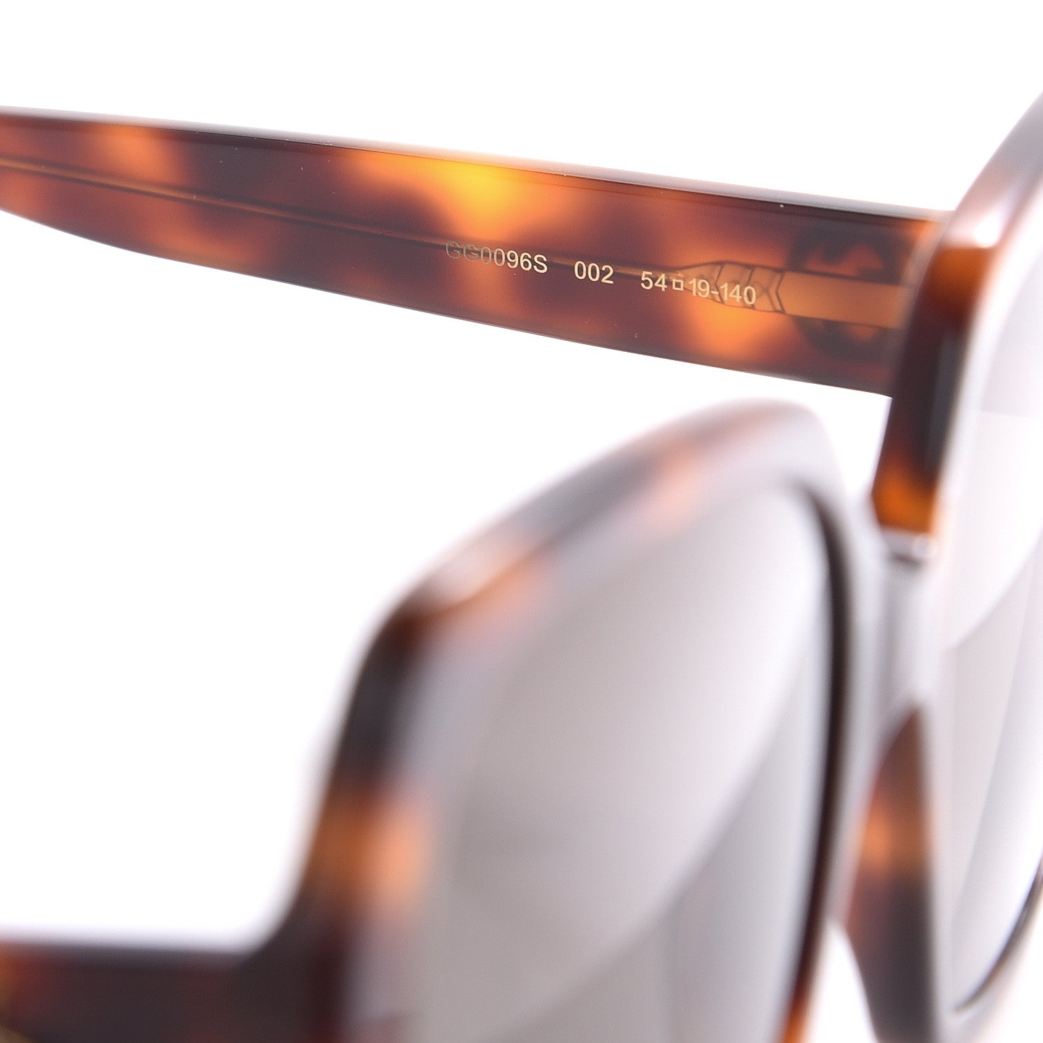 Gucci Acetate Square Frame GG0096S Sunglasses Tortoise 6 of 7