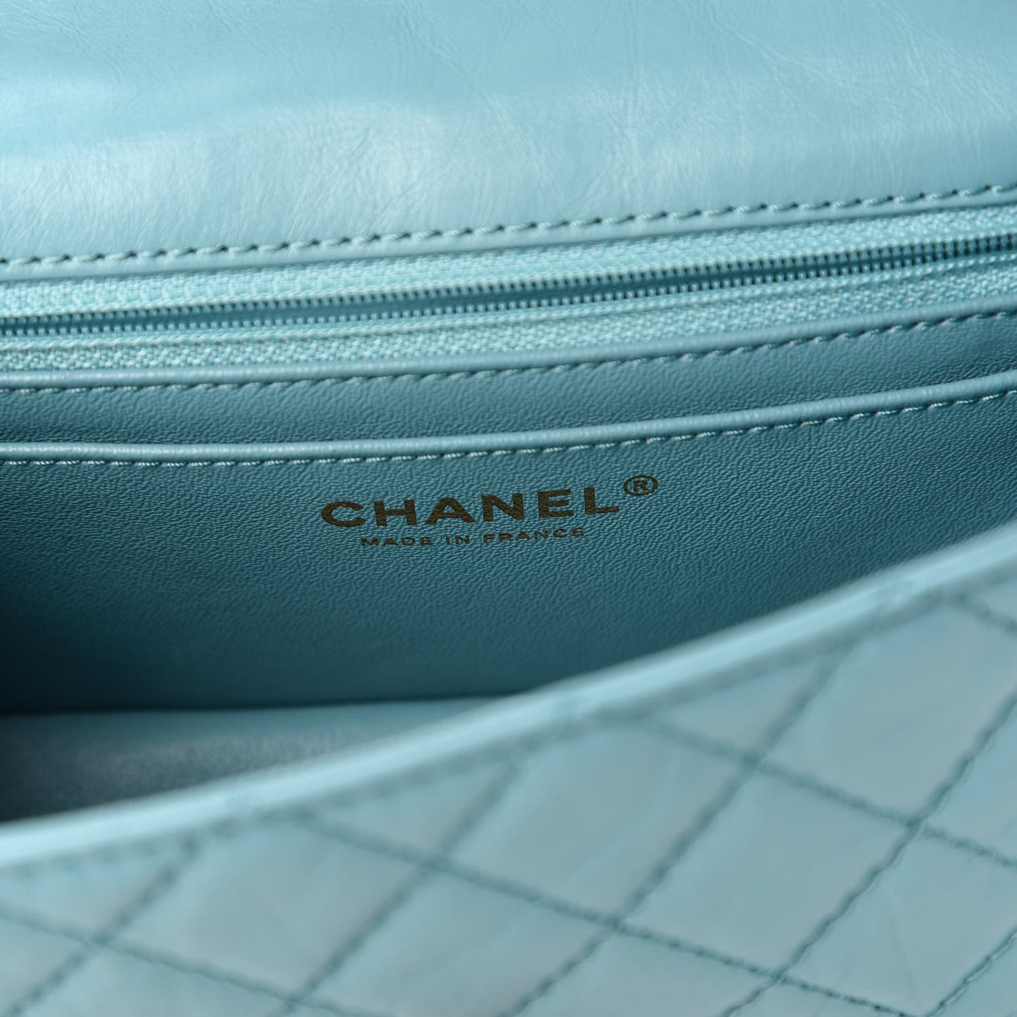 Aged Calfskin Quilted 2.55 Reissue Mini Flap Blue