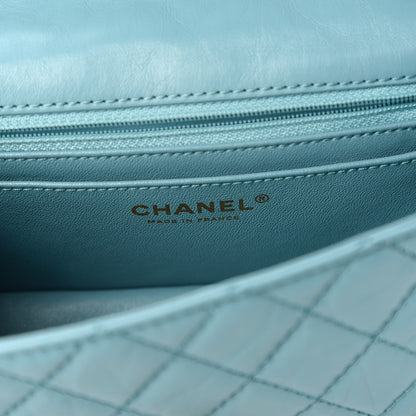 Chanel Aged Calfskin Quilted 2.55 Reissue Mini Flap Blue 8 of 12