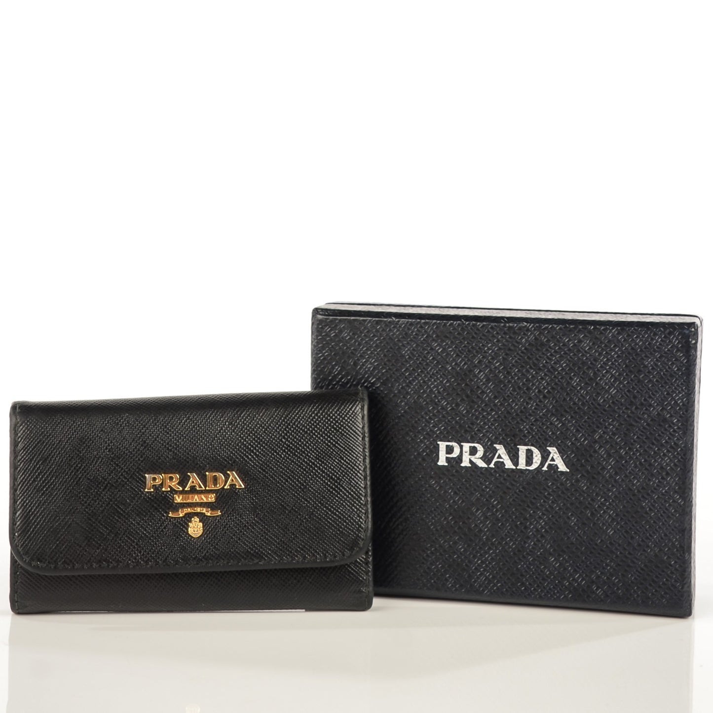 Saffiano Metal 6 Key Holder Nero Black
