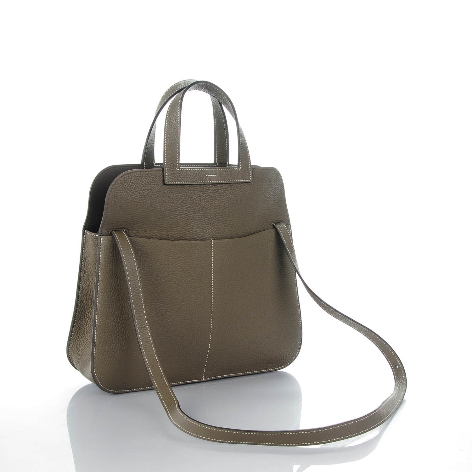 Hermes Taurillon Clemence Halzan 31 GM Etain 3 of 7