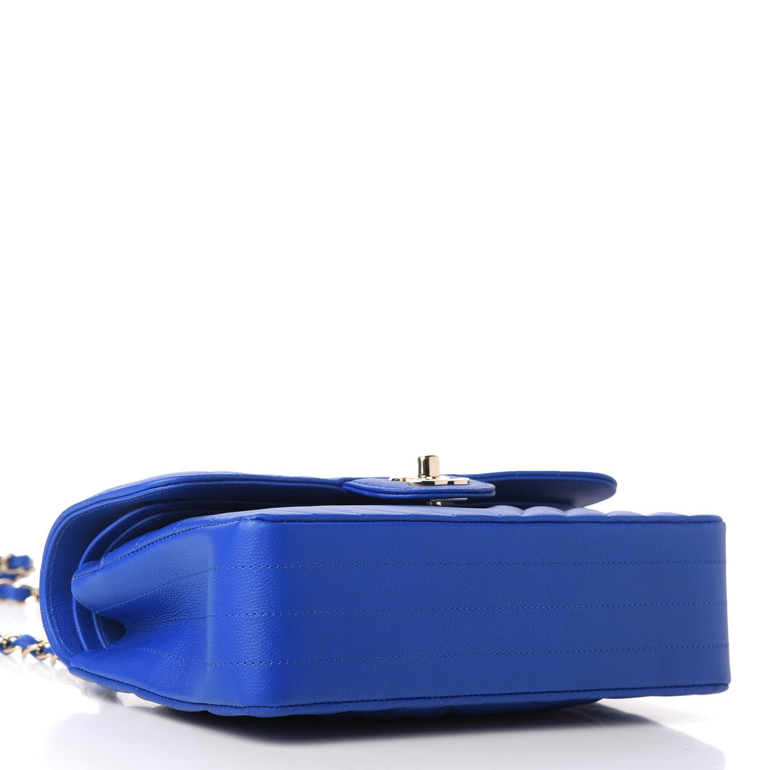 Chanel Caviar Chevron Quilted Small Double Flap Blue 4 of 11