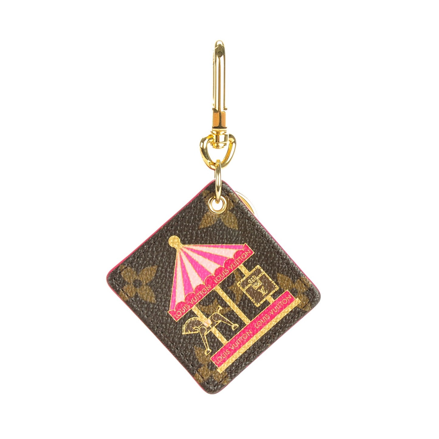 Monogram Illustre Carousel Bag Charm Key Ring Pink
