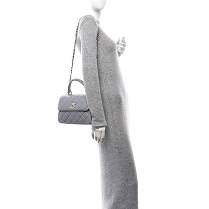 Chanel Lambskin Quilted Mini Trendy CC Dual Handle Flap Bag Light Grey 2 of 10