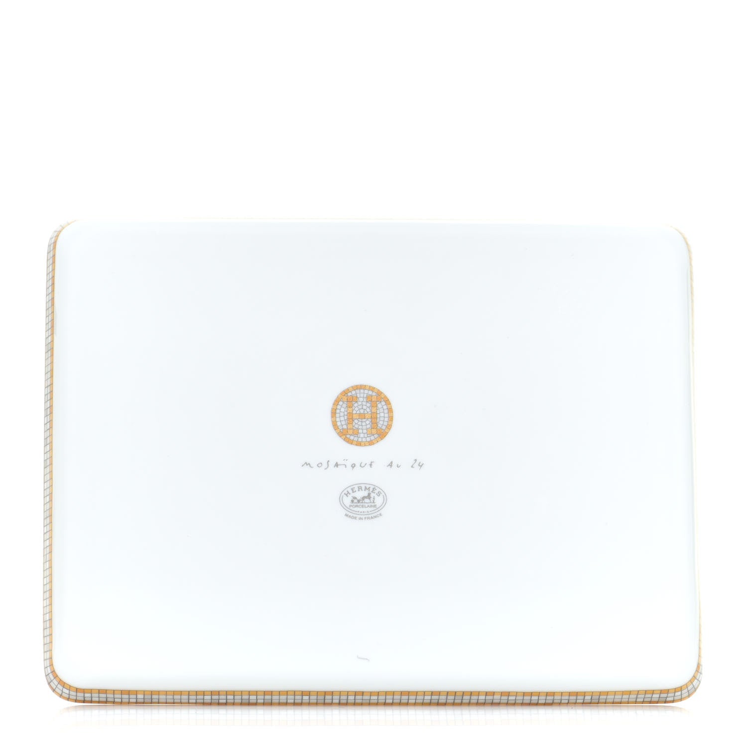 Hermes Porcelain Mosaique au 24 Gold Sushi Plate 3 of 6
