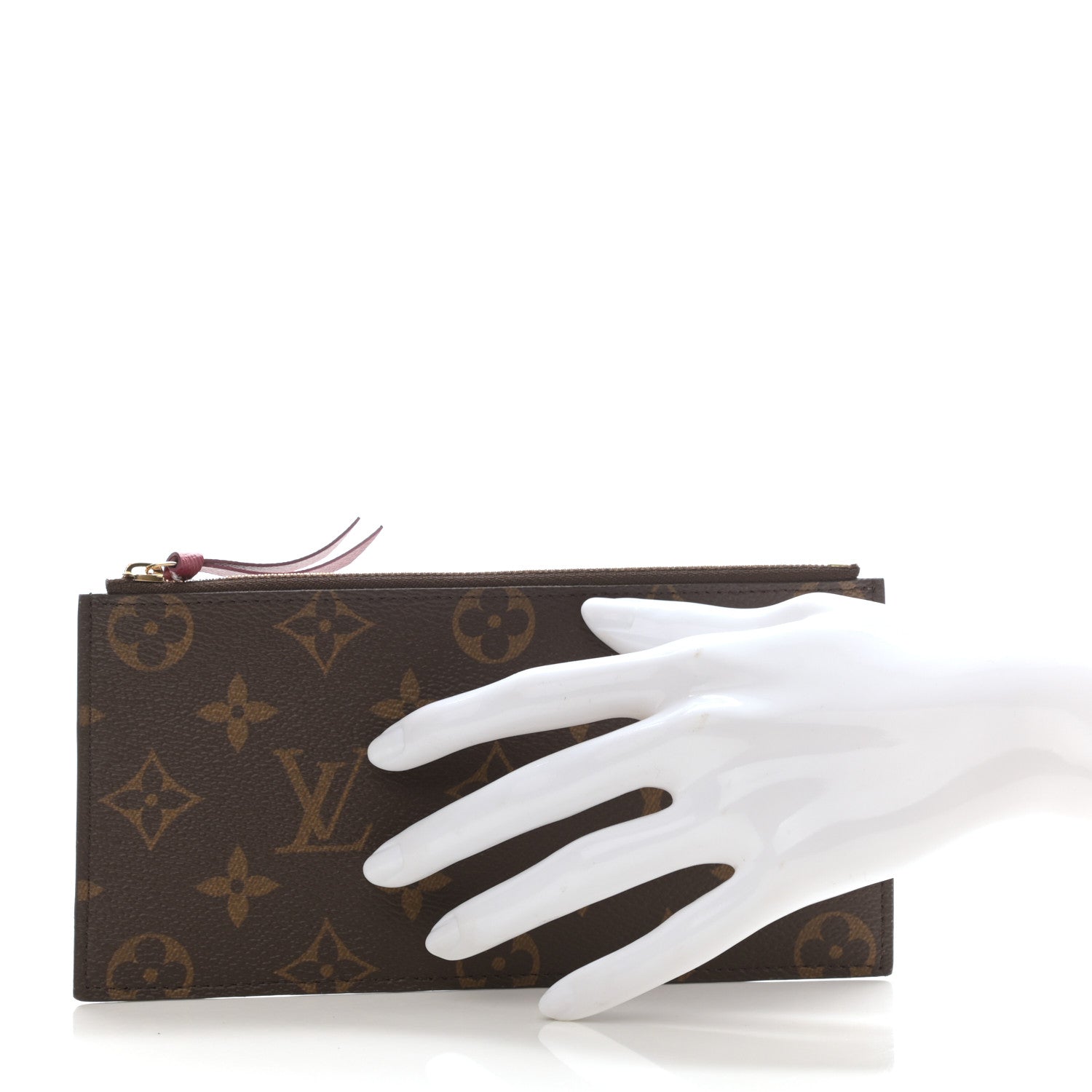 Louis Vuitton Monogram Felicie Chain Wallet Zippered Insert Fuchsia 2 of 6