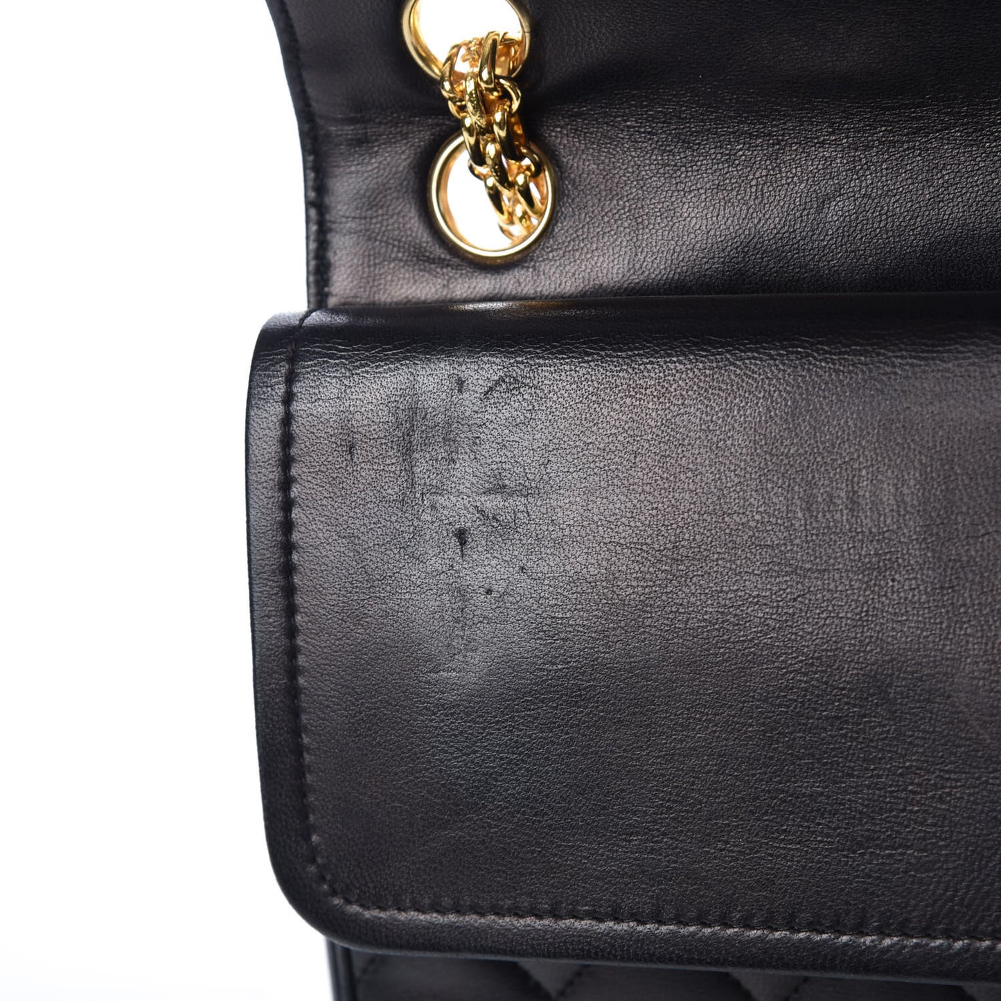 Lambskin Quilted Medium Double Flap Bijoux Chain Black