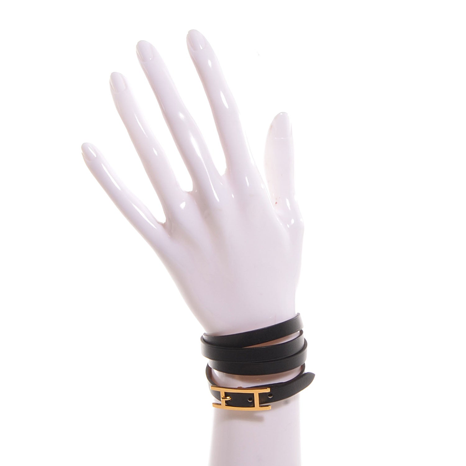 Hermes Chamonix Hapi 3 GM Triple Tour Wrap Bracelet Black 2 of 6