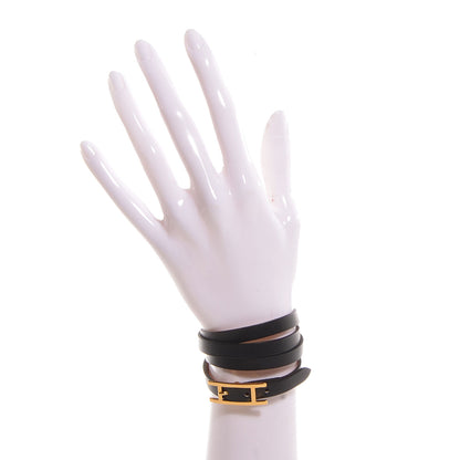 Hermes Chamonix Hapi 3 GM Triple Tour Wrap Bracelet Black 2 of 6