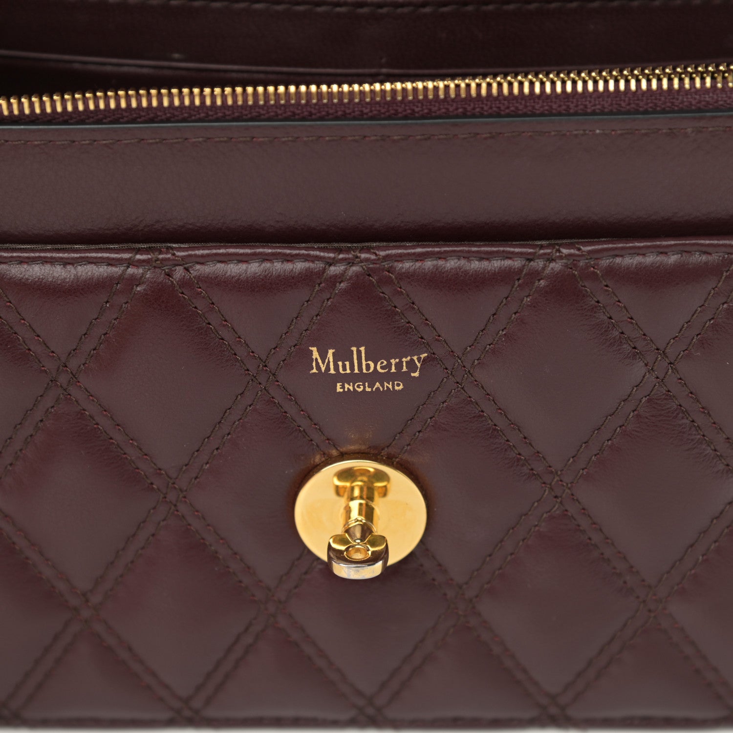 Mulberry Smooth Calfskin Quilted Small Darley Shoulder Bag Burgundy 6 of 14