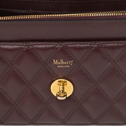 Mulberry Smooth Calfskin Quilted Small Darley Shoulder Bag Burgundy 6 of 14