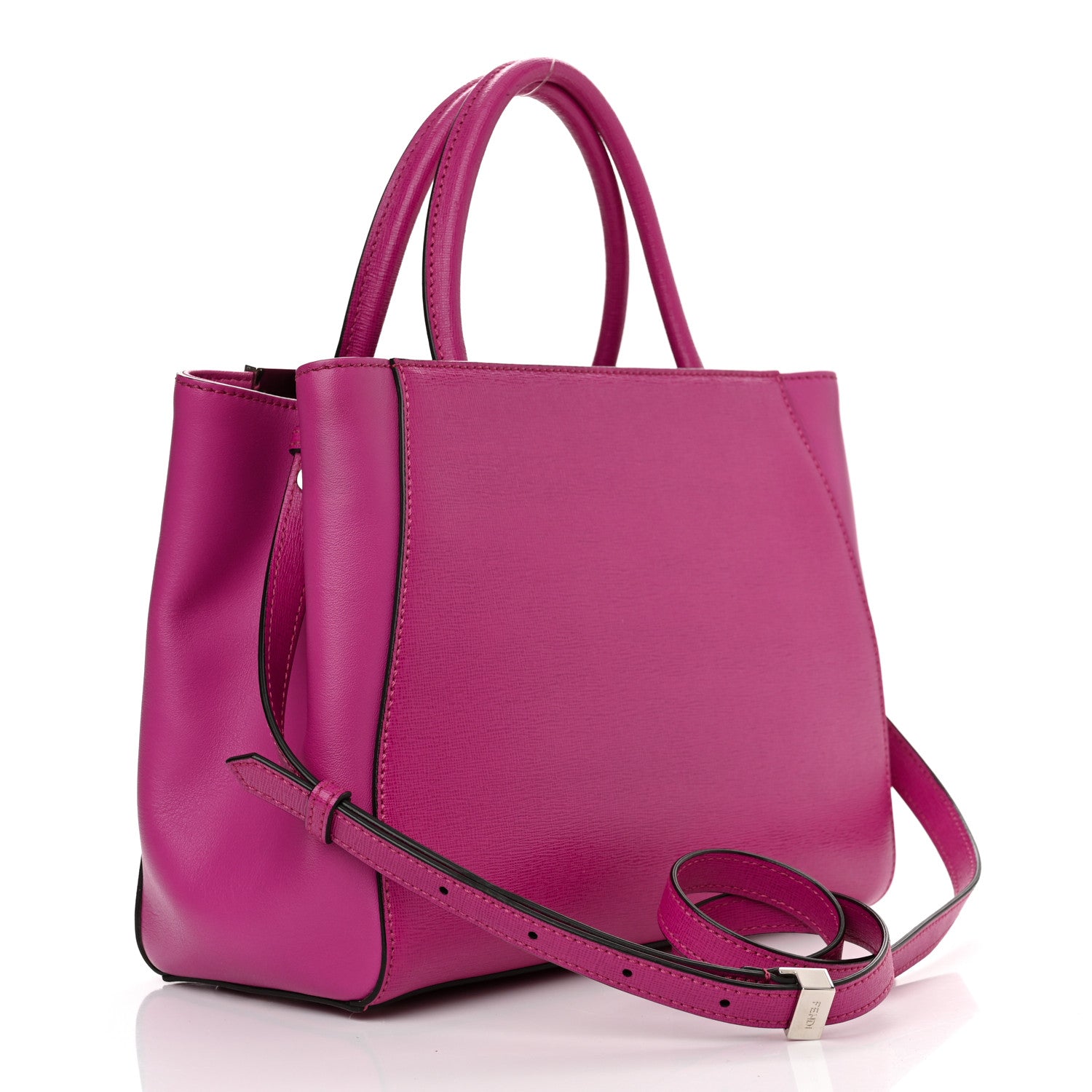 Fendi Vitello Elite Petite 2Jours Tote Magenta 3 of 11