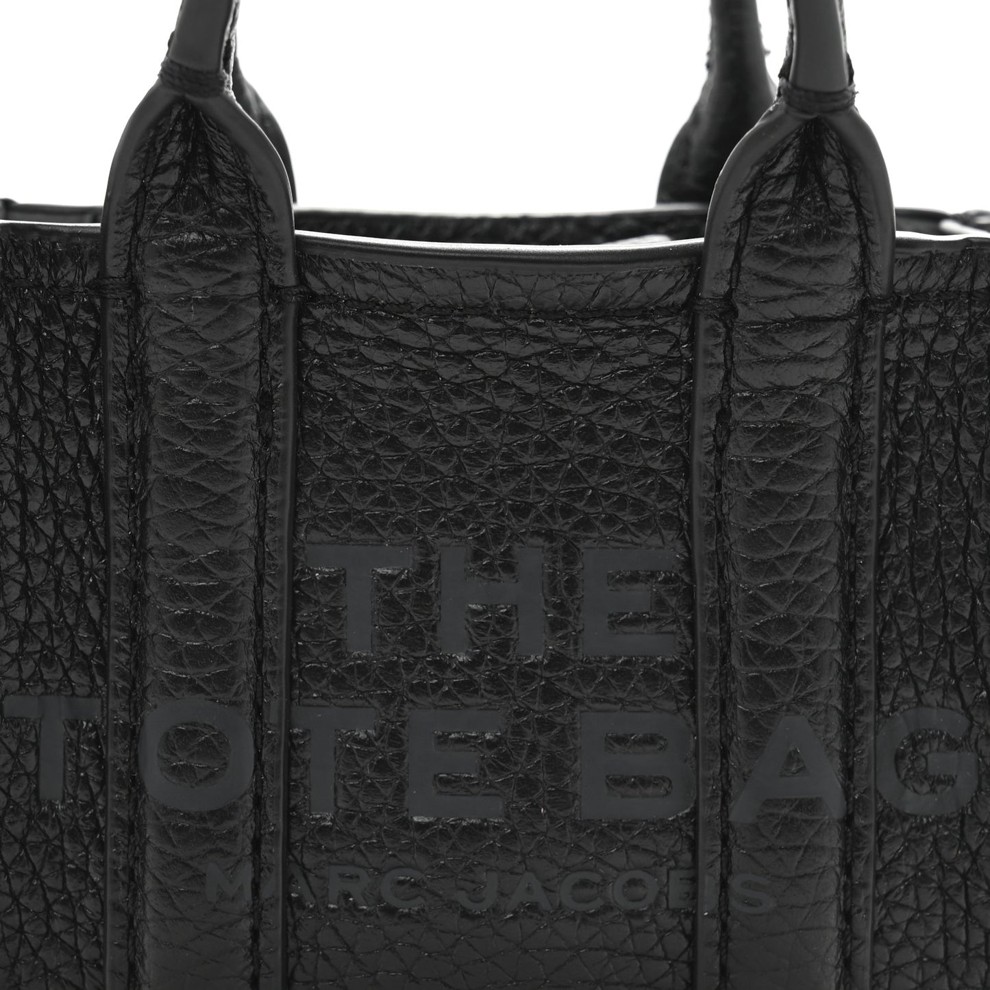 Grained Calfskin Nano Bag Charm The Tote Bag Black