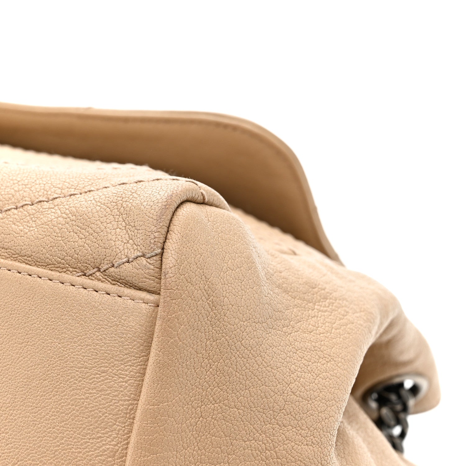 Saint Laurent Vintage Lambskin Chevron Monogram Medium Nolita Light Taupe 11 of 14