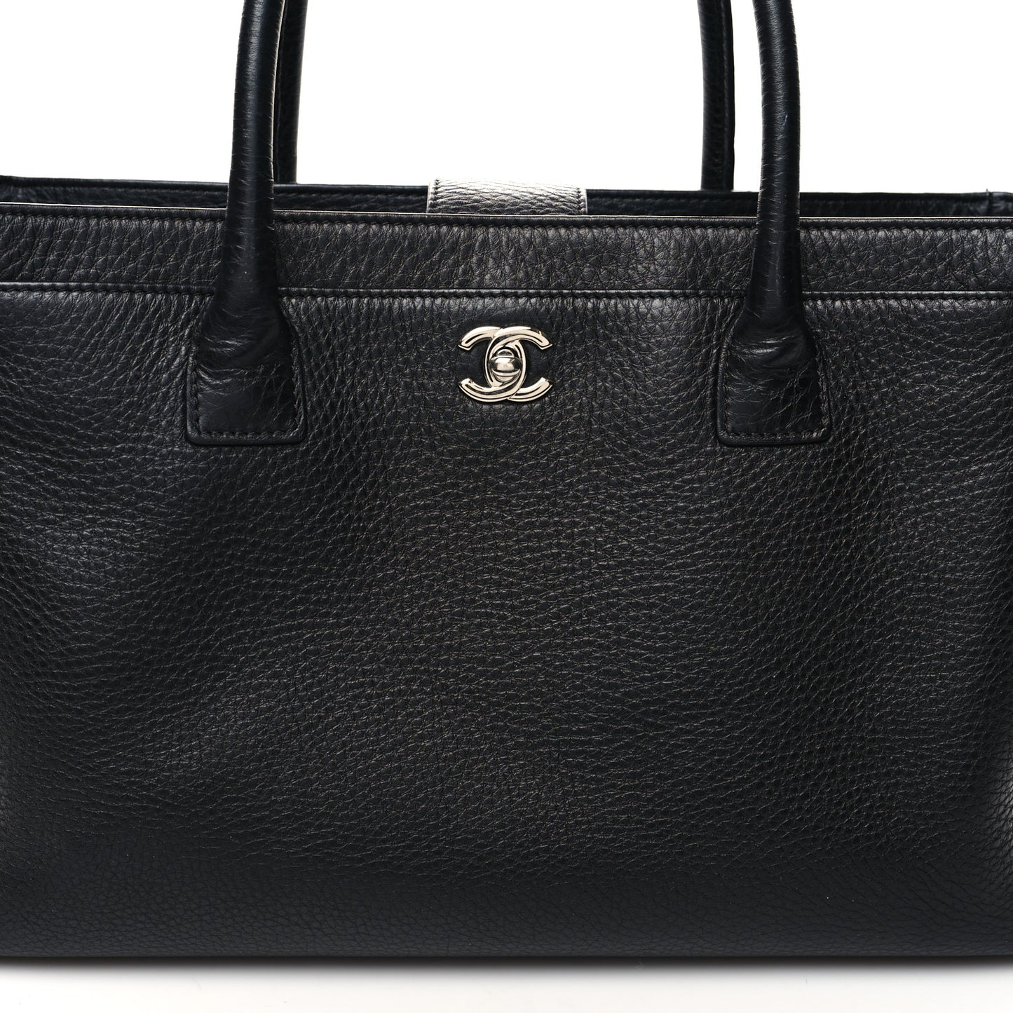 Calfskin Cerf Executive Shopper Tote Black
