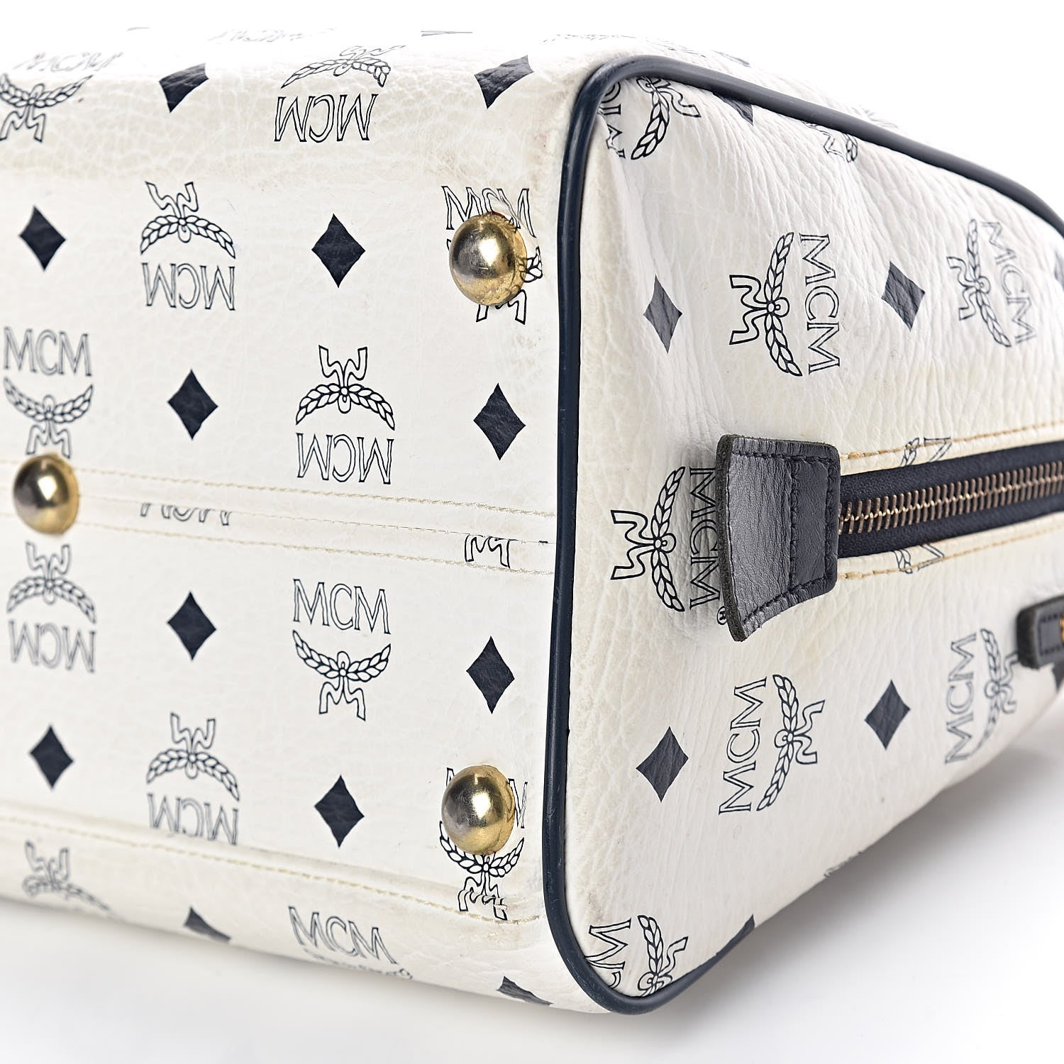 MCM Visetos Boston Satchel White 12 of 12