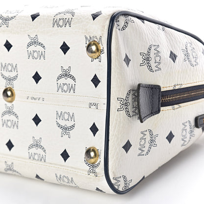 MCM Visetos Boston Satchel White 12 of 12