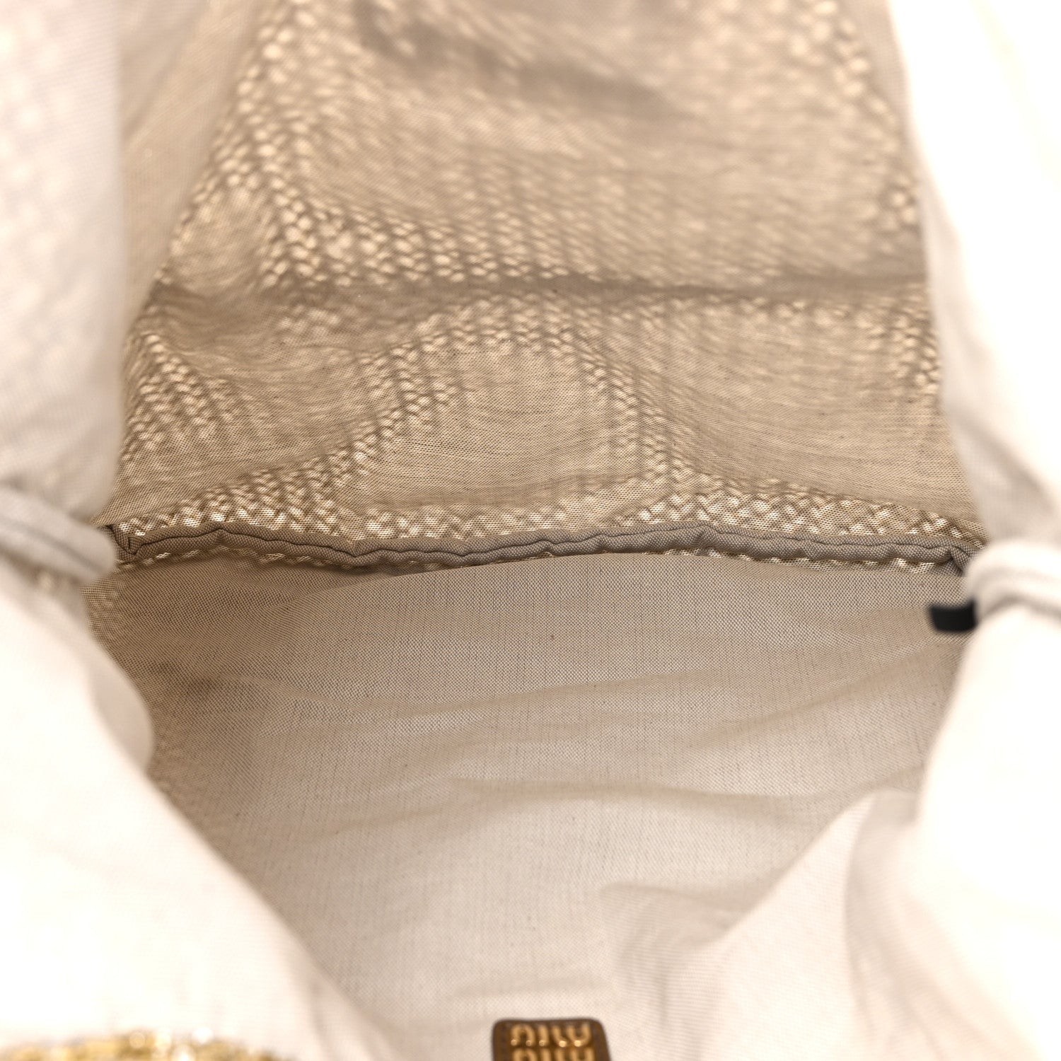 Miu Miu Sequin Mesh Ivy Bag Tundra 6 of 11