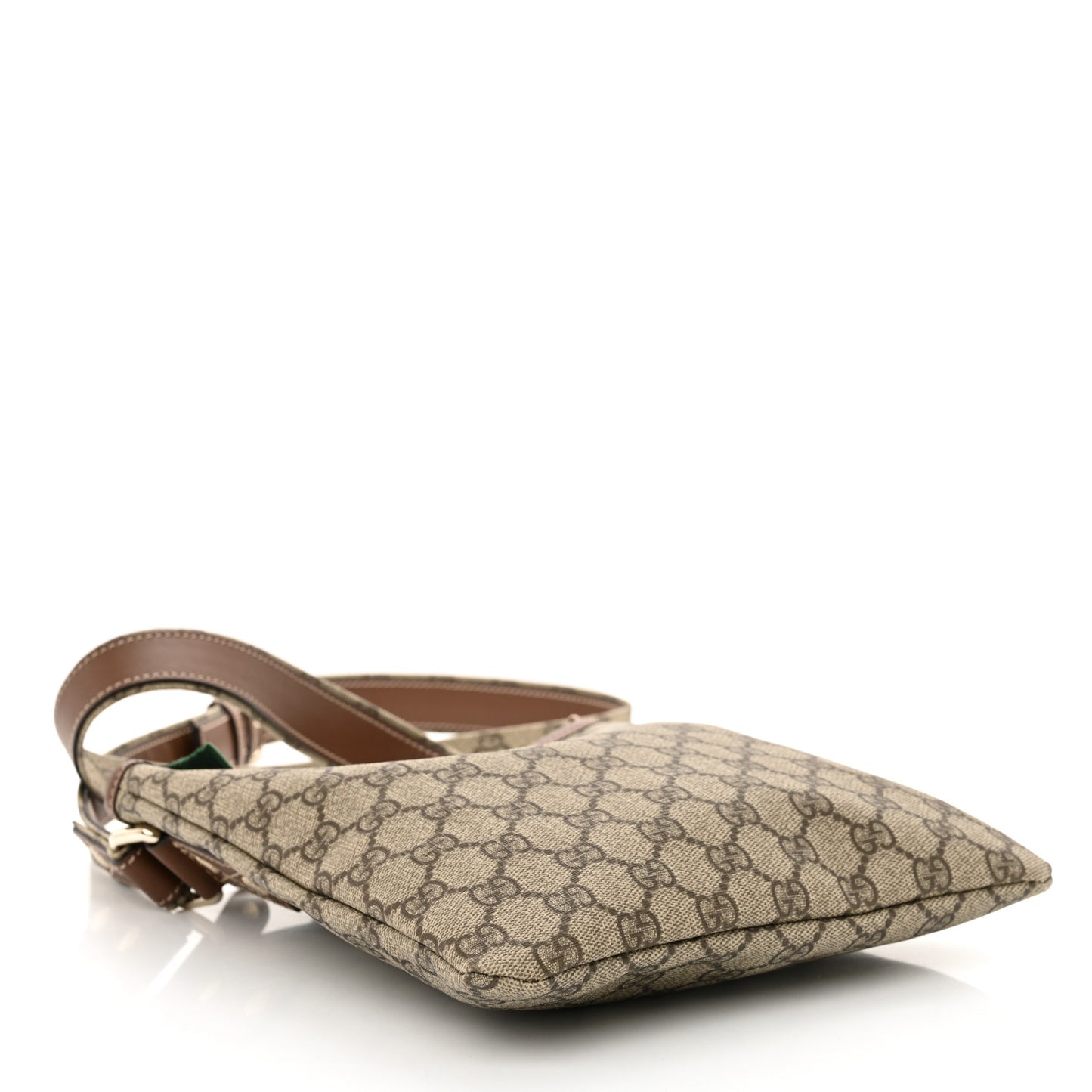GG Plus Monogram Signature Web Loop Messenger Brown