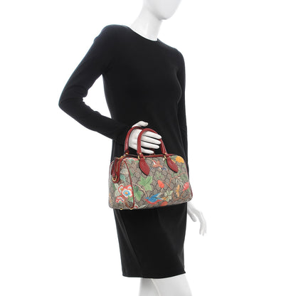Gucci GG Supreme Monogram Tian Small Boston Beige Multicolor Red 2 of 8