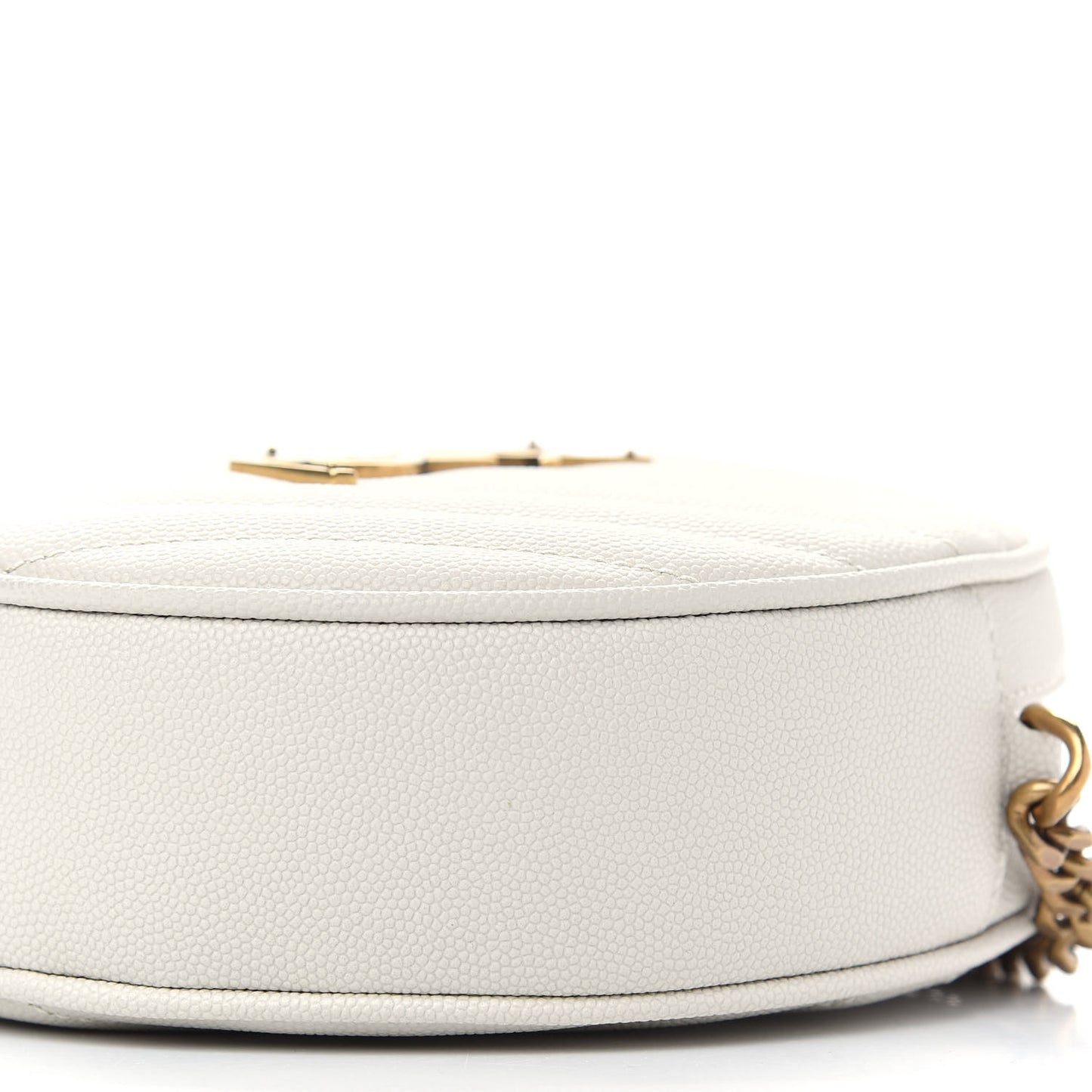 Grain De Poudre Matelasse Chevron Quilted Round Vinyle Camera Bag Crema Soft