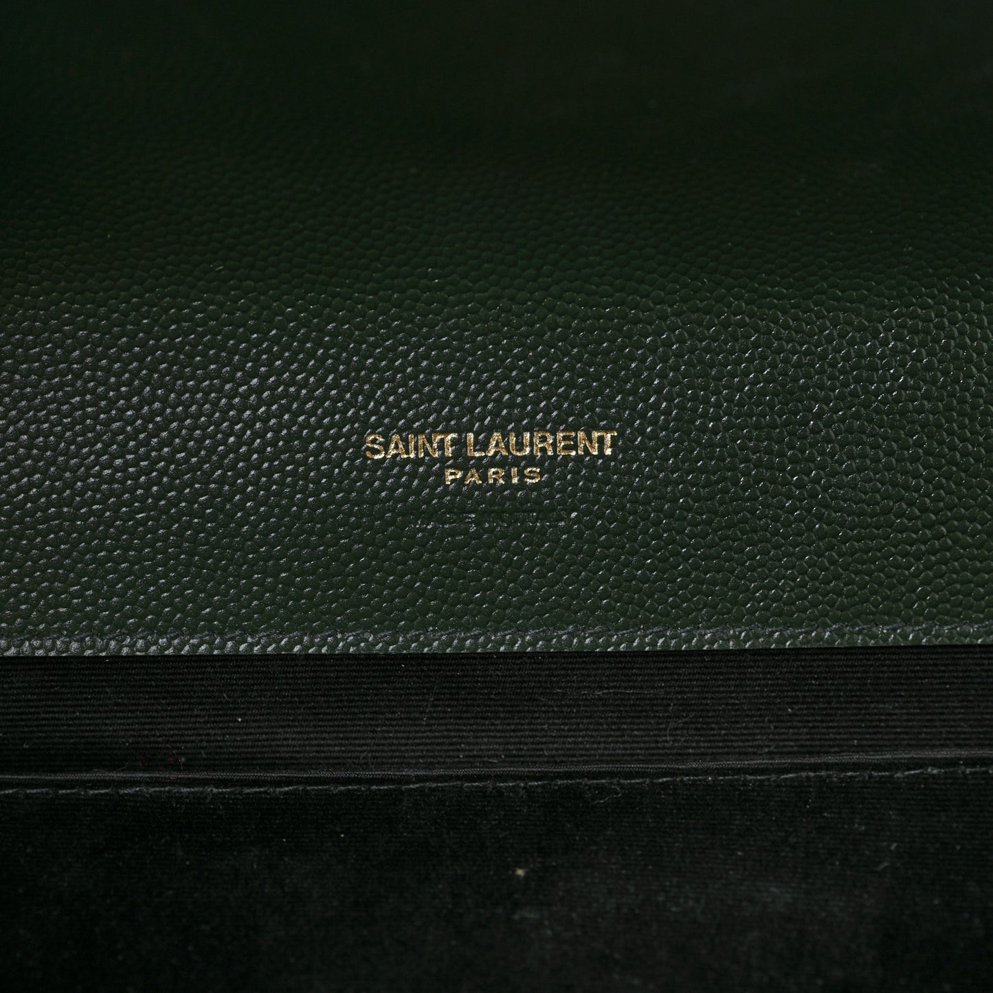 Grain De Poudre Textured Mixed Matelasse Triquilt Monogram Clutch Vert Fonce
