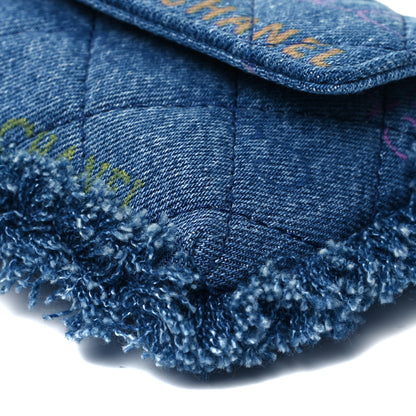 Chanel Denim Quilted Denim Mood Clutch With Chain Blue Multicolor 9 of 9