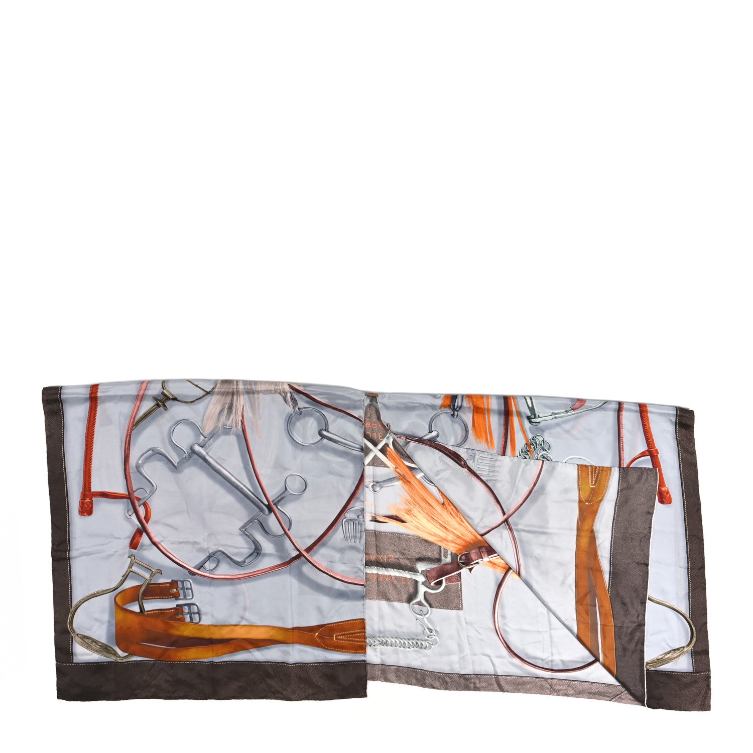 Hermes Silk Projets Carres Poncho Gris Perle Taupe Acajou 2 of 9