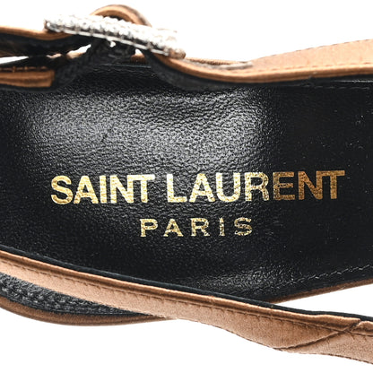 Saint Laurent Silk Satin Yasmeen 115 Slingback Pumps 36.5 Alpen Mou 8 of 10