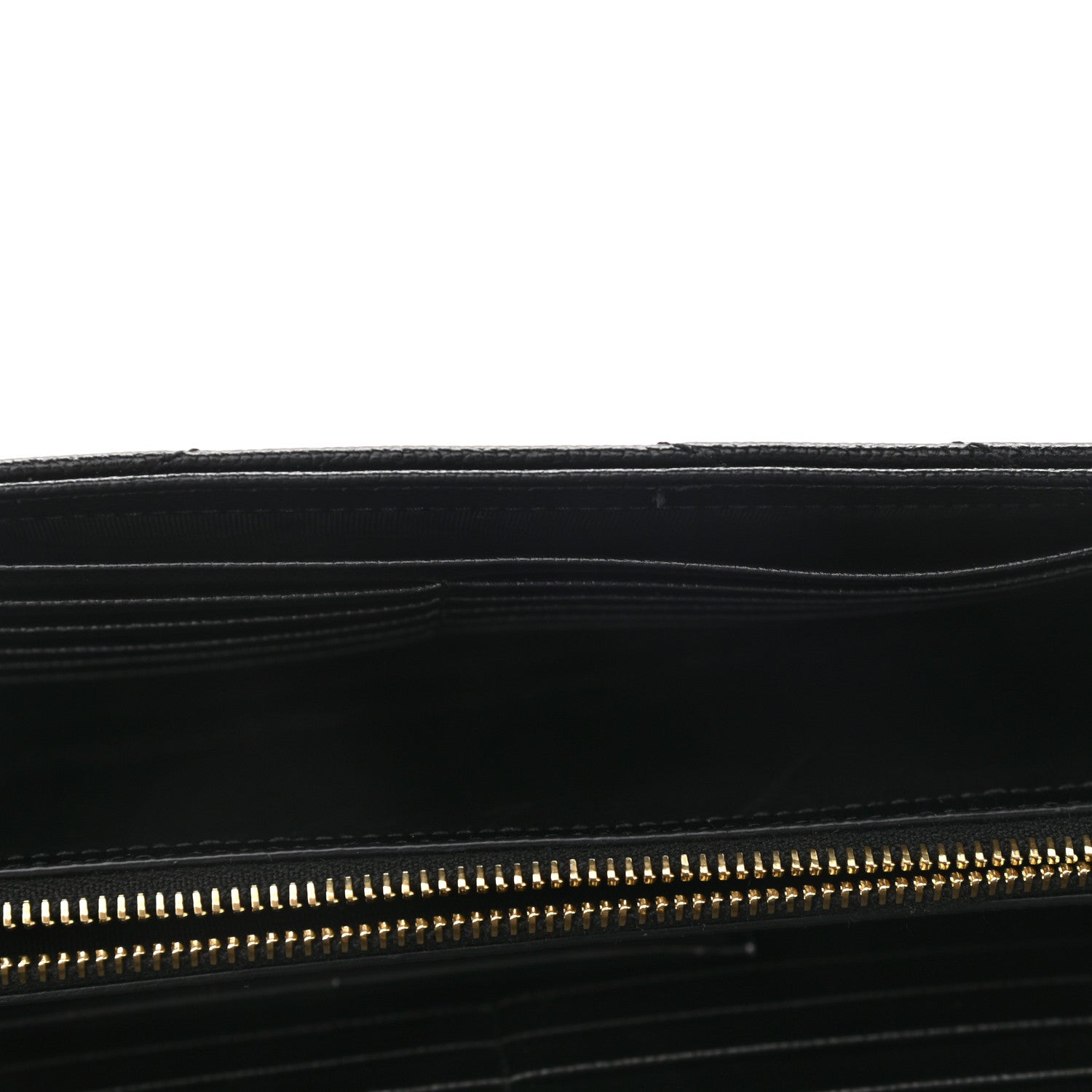 Saint Laurent Grain De Poudre Matelasse Chevron Monogram Chain Wallet Black 10 of 10