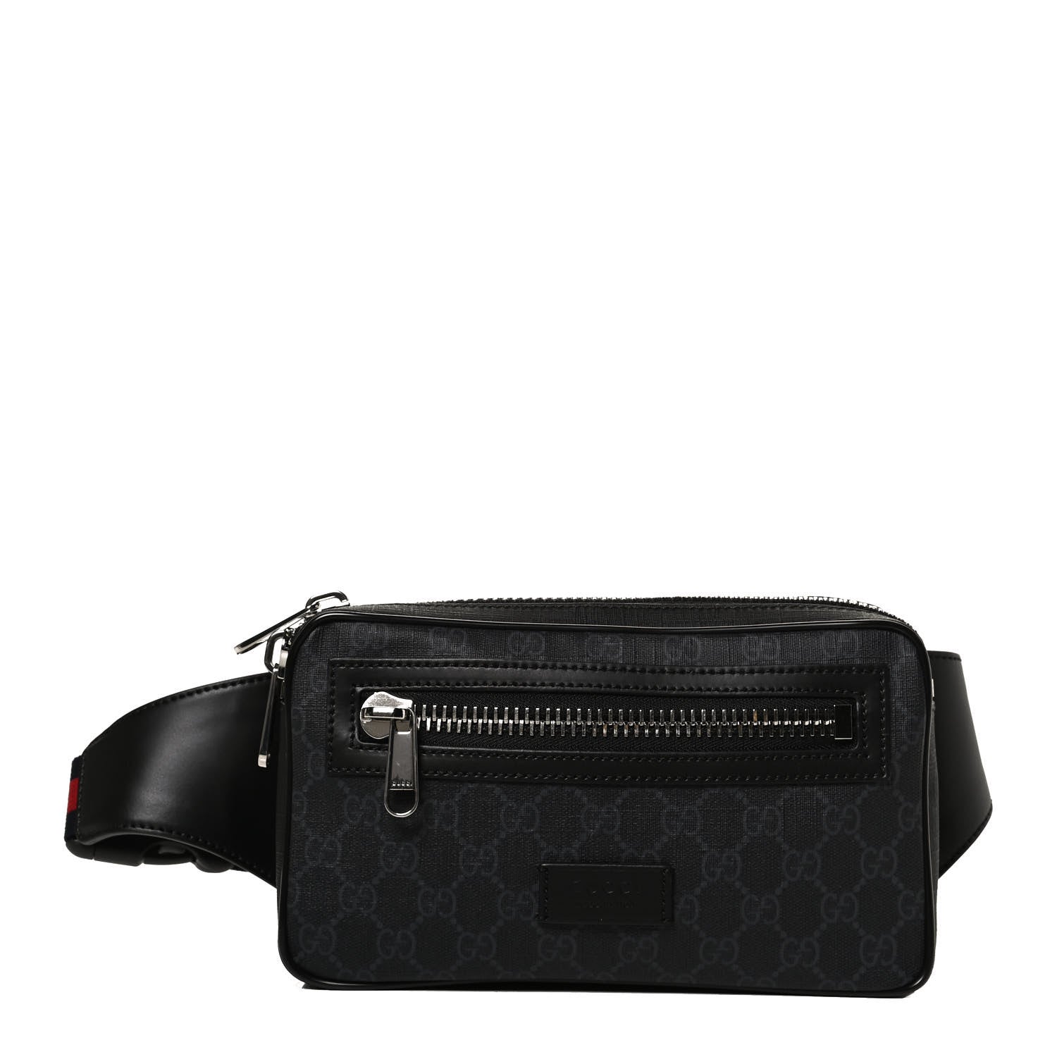 Gucci Soft GG Supreme Monogram Web Belt Bag Black Grey 1 of 12