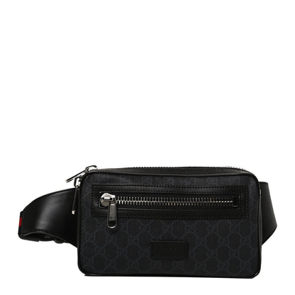 Gucci Soft GG Supreme Monogram Web Belt Bag Black Grey 1 of 12