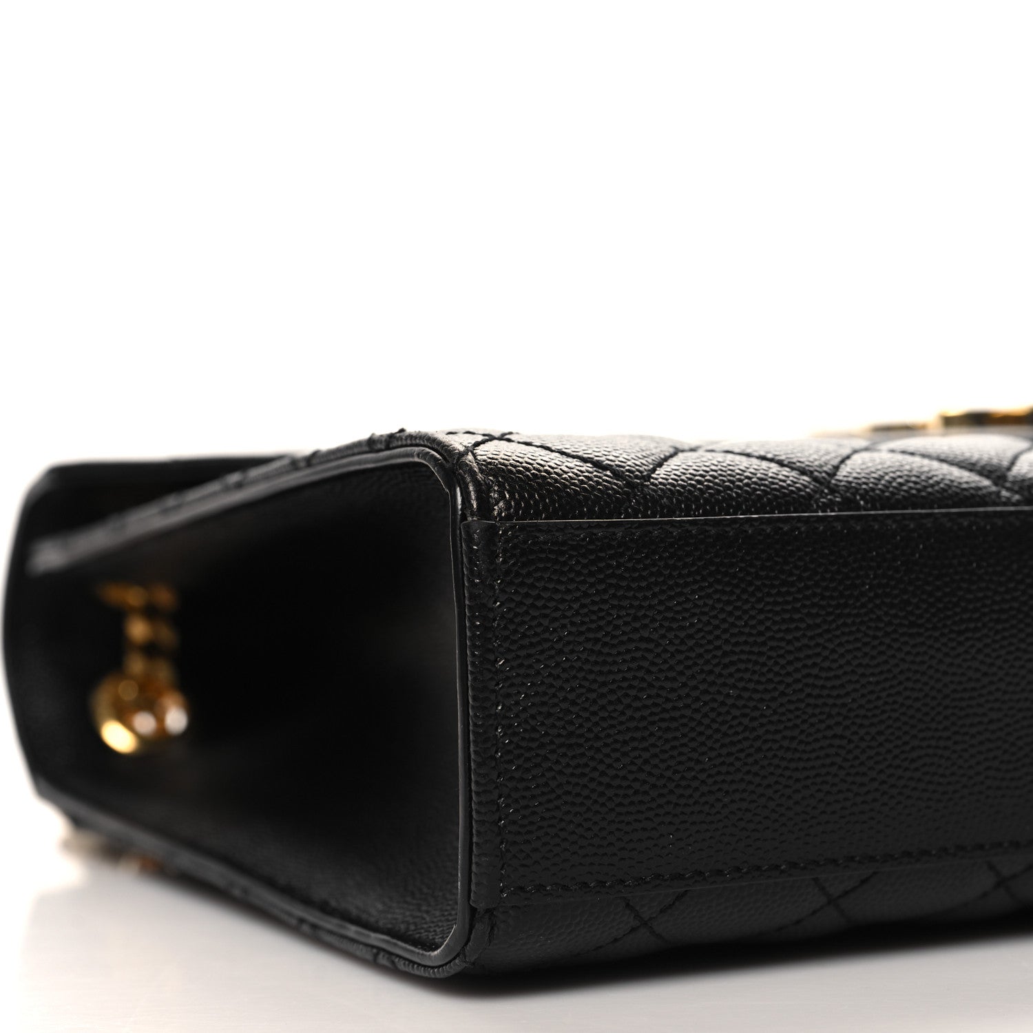 Saint Laurent Grain De Poudre Textured Mixed Matelasse Large Triquilt Monogram Satchel Black 8 of 9