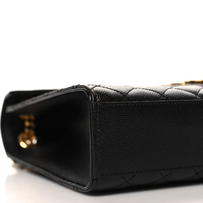 Saint Laurent Grain De Poudre Textured Mixed Matelasse Large Triquilt Monogram Satchel Black 8 of 9