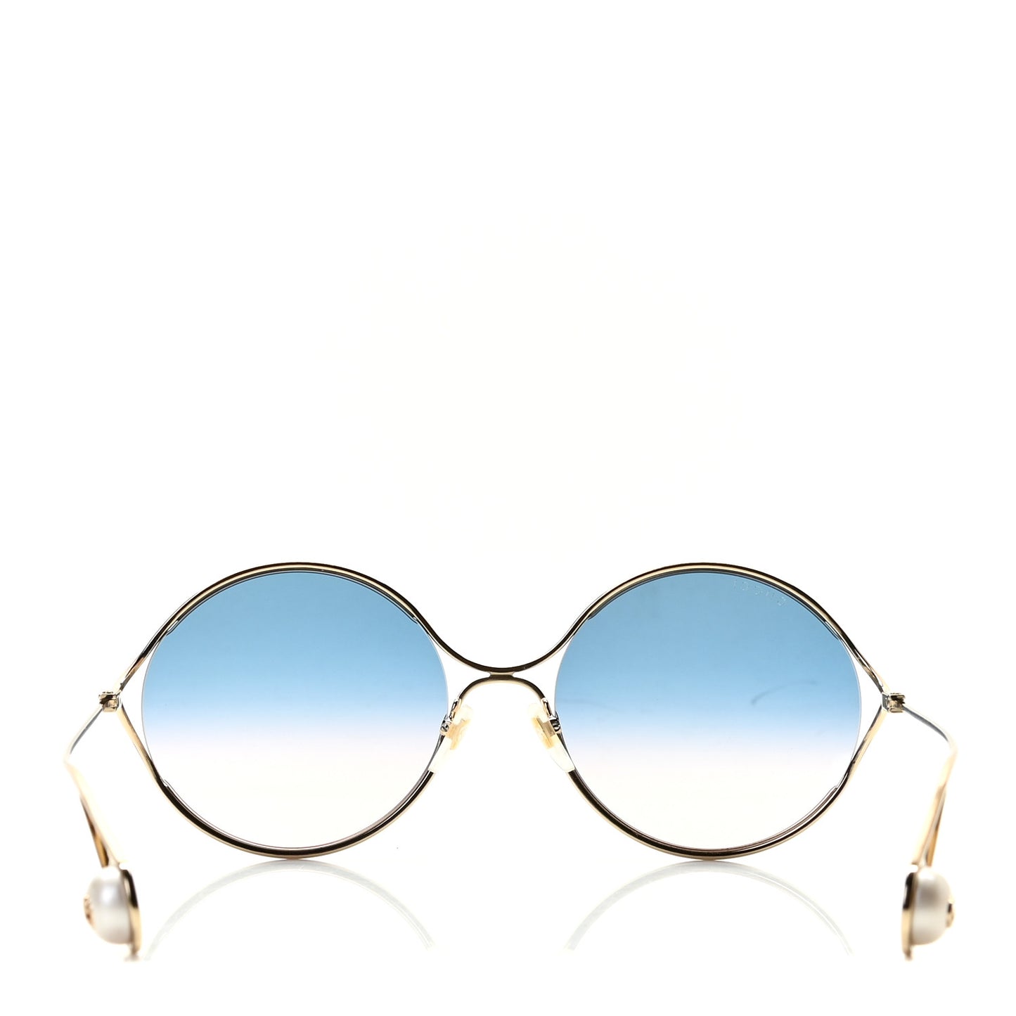 Metal Round Pearl Tip Sunglasses GG0253S Gold